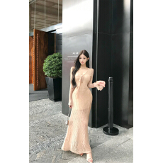 批发实拍~秋冬 若隐若现的美感<b class='q'>连衣裙</b>蕾丝系带女复古氛围长袖法式长裙