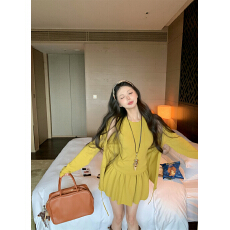 批发实拍~ 秋冬 千金风针织套装<b class='q'>背心</b>开衫百褶短裙减龄穿搭三件套