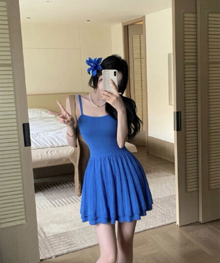 실사 새로운 지중해 정원 높음 폭탄 디스플레이 화이트 디스플레이 높음 모직물 패치워크 슬립 여성 드레스