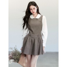 批发【9/15new】易碎商店·松烟暖昼 甜美风<b class='q'>背心连衣裙</b>娃娃领衬衫套装