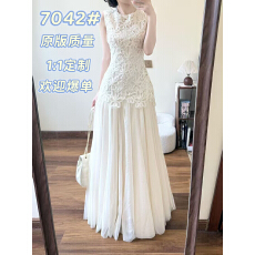 批发有洧Youweis早春漂亮<b class='q'>连衣裙</b>女2026新款无袖<b class='q'>拼接</b>裙白色背心裙子夏