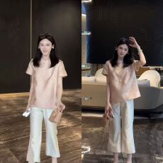 批发YUYU WANG 喜赢<b class='q'>短袖</b> +宝珠裤子