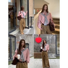 批发菲林少女衬衫秋季森系气质学院风时尚百搭宽松BD衬衫