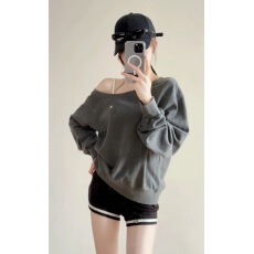 批发小小仟 许妍捡网球水洗炒色卫衣<b class='q'>短裤</b>套装