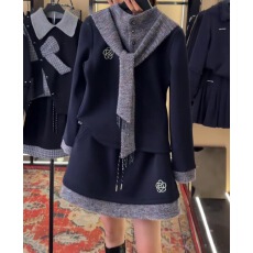 批发加绒时尚<b class='q'>套装</b><b class='q'>千鸟格</b>假两件套秋冬款<b class='q'>套装</b>