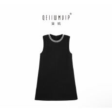 批发QEIIWMVIP/柒院冬季法式复古气质重工钉珠小香<b class='q'>无袖</b><b class='q'>背心裙</b>