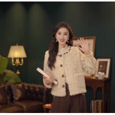 批发琦琦空山雪迹秋冬加厚毛毛<b class='q'>马甲</b>女保暖百搭外套