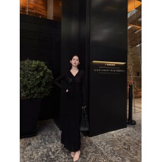 批发黑夜金曲LEYUAN.连衣裙显瘦气质时尚长款收腰设计师