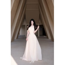 批发春日部月下云纱轻奢仙气气质轻<b class='q'>礼服</b>抹胸连衣<b class='q'>裙</b>