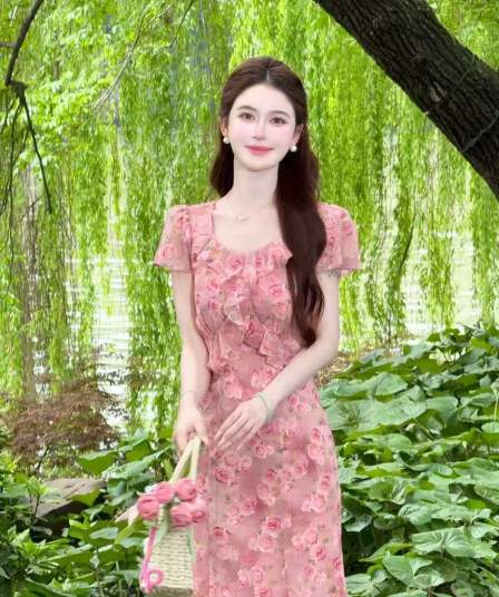 선물 물품 lili 리 리 가족 장미 속삭임 프랑스식 낭만주의 휴가 바람 프릴 인어 꼬리 드레스