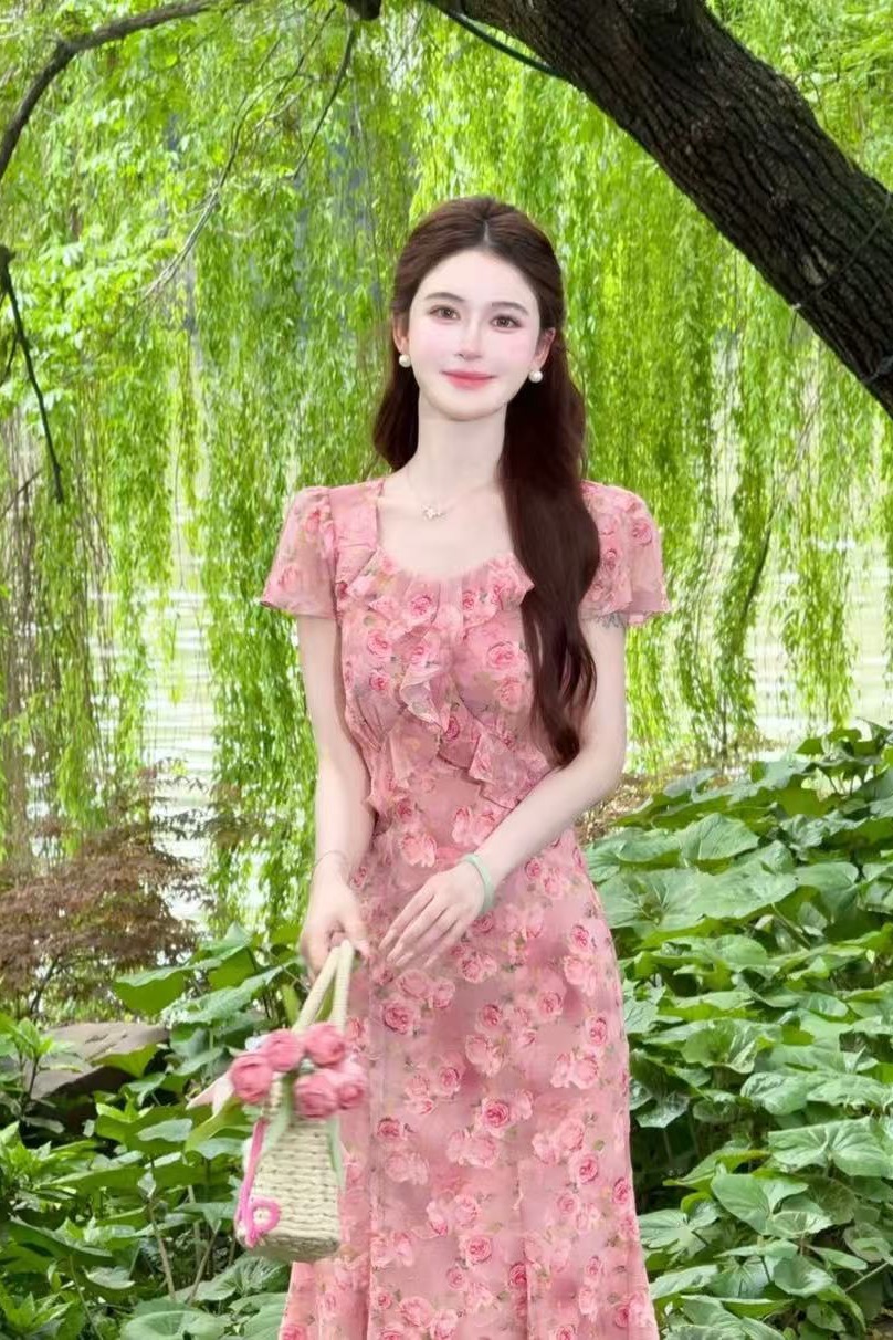 mejiu 꿀 나인 얕은 쇼어 책 제인 달콤한 매운맛 섹시함 꽃무늬 레이스 V넥 맨위 여성 여름 달콤함 순수한 욕망 반팔