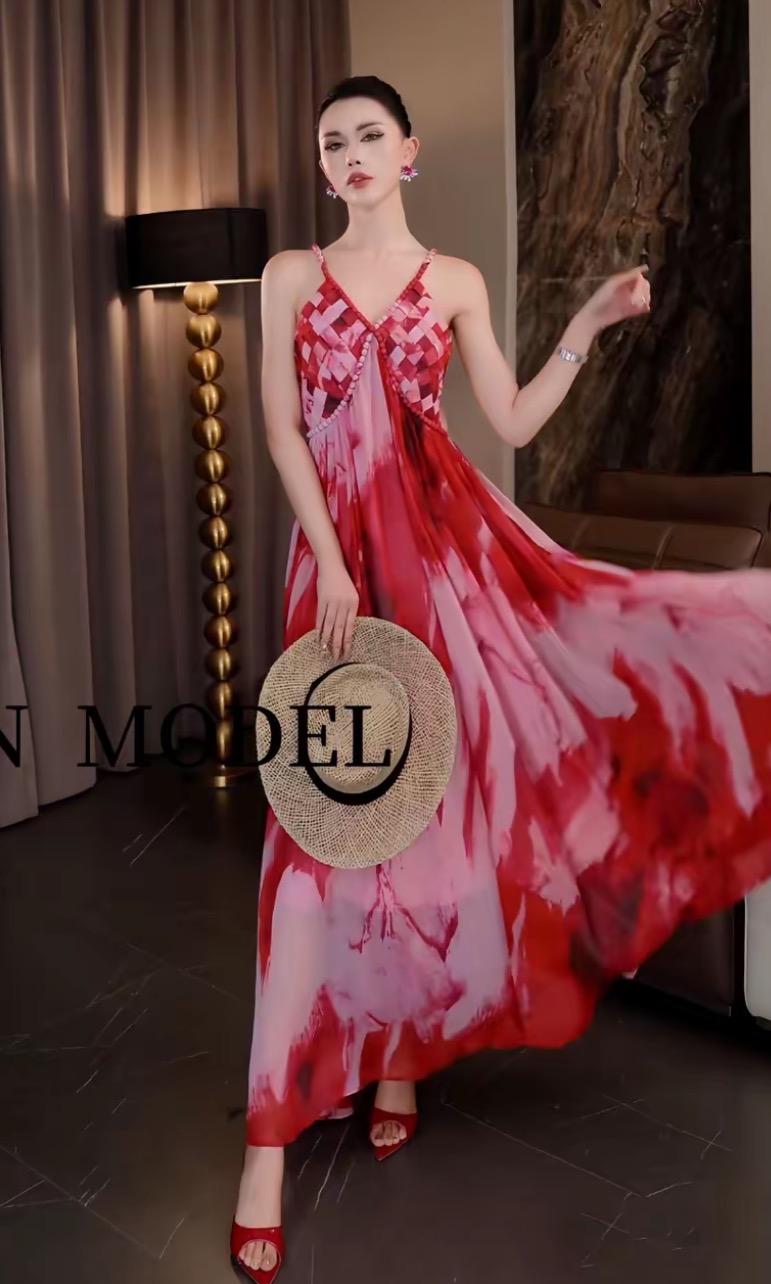 yuan model 위안 보스 높음 타이밍 로드 중 헤일로 염색 슬립 드레스 품격 타이트 스커트 롱 스커트