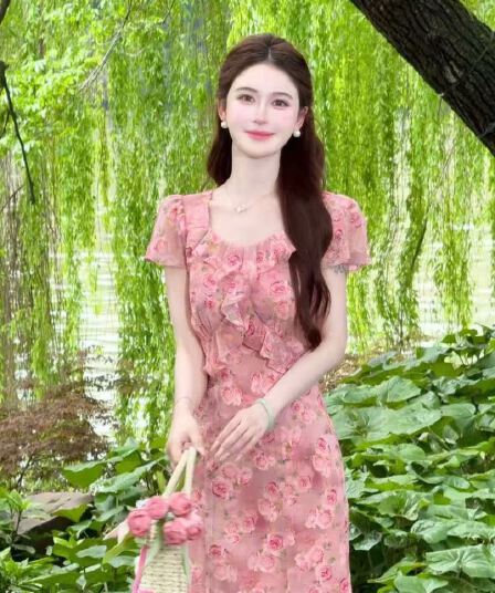 선물 물품 lili 리 리 가족 장미 속삭임 프랑스식 낭만주의 휴가 바람 프릴 인어 꼬리 드레스