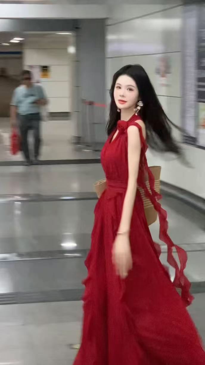 芋 라운드 여름 사랑 프랑스식 빛 럭셔리 우아함 명문 여성 품격 작은 대중 슬림해 보이는 드레스