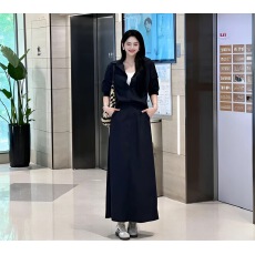 批发原创老钱风夏季高腰显瘦别致设计感中袖衬衣<b class='q'>连衣裙</b>