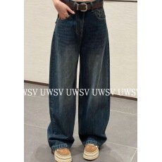 批发安南UWSV新款复古水洗INS潮垂感<b class='q'>裤</b>脚线条<b class='q'>百搭</b>牛仔<b class='q'>裤</b>
