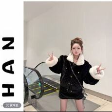 批发千金絮语<b class='q'>韩版</b>新款高级圆领夹棉加厚短款外套+高腰显瘦半身裙