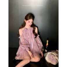 批发杨小卷 1/13 10:00 上新首发享85折立体花朵<b class='q'>露肩</b>挂脖<b class='q'>连衣裙</b>