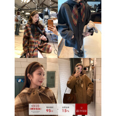 批发im向冬日coco’双面穿兔耳系带连帽斗篷双面呢大衣女甜美毛呢外套