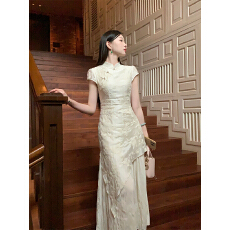 批发EIA一尧皎皎玉兰新中式国风连衣裙2024<b class='q'>新款</b>女夏刺绣改良<b class='q'>旗袍</b>