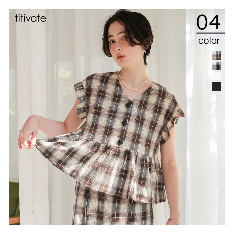 국경 간 새로운 일본식 레트로 체크무늬 맨위 여성 셔츠 여름