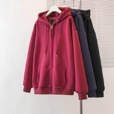 批发实拍大码连帽卫衣女杨幂同款2025年秋冬开衫拉链百搭韩版宽松外套