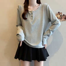 批发实拍大码打底衫女秋季薄款内搭上衣2025新款正肩修身显瘦长袖t恤