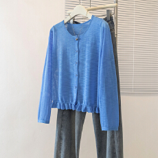 批发实拍大码夏季薄款26年夏季新款百搭气质显瘦针织开衫长袖温柔上衣