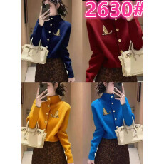 批发蓝色毛衣新款外套高领慵懒高级针织上衣开衫2025秋冬长袖百搭外穿