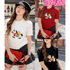 批发马上發短袖t恤女2026爆款洋气减龄百搭小个子夏季<b class='q'>短款</b>针织上衣