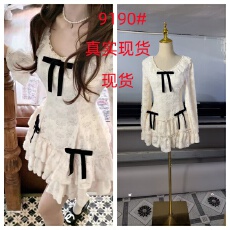 批发萘莉绘纱子/宫廷千金磨毛可拆蝴蝶结收腰蛋糕连衣裙