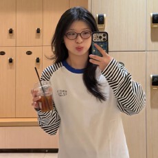 批发实价纯棉220克袖子原版色织条 长袖女