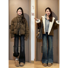 批发复古微喇牛仔裤女秋冬新款大码<b class='q'>胖</b><b class='q'>mm</b><b class='q'>梨形</b>身材高腰显瘦直筒喇叭长裤