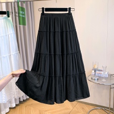 批发黑色半身裙女春夏<b class='q'>秋</b>2026新款高腰气质仙女a字蓬蓬裙芭蕾蛋糕裙子