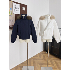 批发SUNONEONE 狐狸毛领<b class='q'>短</b>款羽绒服女冬90白鸭绒连帽加厚外套