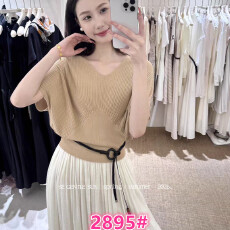 批发SE GENTLE SUN-26年夏上新老钱风简约<b class='q'>蝙蝠</b>袖收腰针织衫上衣25Z05