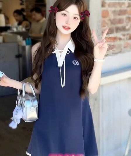 2026 그레이트 봐라. 프랑스식 사소한 드레스 여름 아름다운 아니요 명중 섹션 고유 한 아름다운 조끼 치마 작은 키