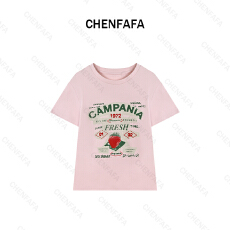 批发2026年夏季新款韩版修身减龄显瘦百搭印花<b class='q'>短袖</b>T恤衫女