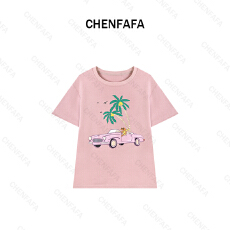 批发2026年新款圆领印花<b class='q'>短袖</b>T恤女度假风宽松套头半袖上衣