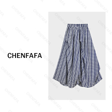 批发2026春季流行单品不规则通勤格纹半身裙女新款长裙独特超好看裙子