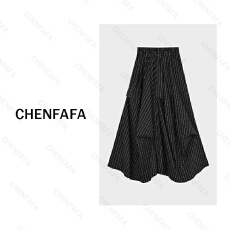 批发2026新款设计感不规则格纹a字半身裙女小个子气质<b class='q'>百搭</b>高腰中长裙