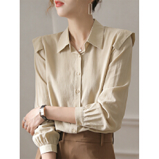 批发2026春季新款韩国天丝衬衫女长袖垂感洋气打底外穿小衫设计感上衣