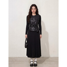 批发<b class='q'>实拍</b>~<b class='q'>大码</b>胖MM秋季新款<b class='q'>女装</b>时尚显瘦皮马甲+半高领压折长裙套装