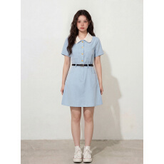 批发实拍~<b class='q'>大码</b><b class='q'>女</b>装夏季新款韩版百搭中长款显瘦娃娃领胖MM薄款<b class='q'>连衣裙</b>