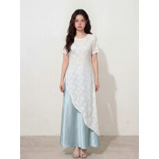 批发实拍~L-4XL大码<b class='q'>女装</b>夏季蕾丝罩衫+高级感百搭吊带连衣裙胖MM套装