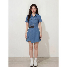 批发实拍 ~ L-4XL大码女装港味简约复古风一片式收腰显瘦长短款<b class='q'>连衣裙</b>