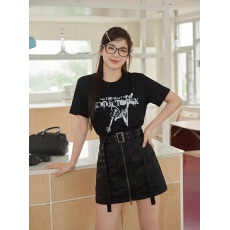 批发实拍～大码女装野性因子<b class='q'>假两件</b>套装美式复古拼接显瘦<b class='q'>连衣裙</b>胖MM女