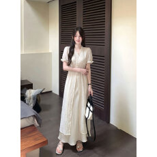 批发实拍1500件大码女装花边蕾丝度假叠穿缎面高腰鱼尾半裙两件套