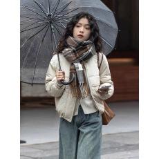 批发苏眠宽松立领防风棉服2025秋冬季新款韩版简约纯色保暖显瘦棉袄女