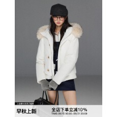批发Trendkill 原创可拆卸毛领连帽加厚保暖外套冬季白鸭绒羽绒服女